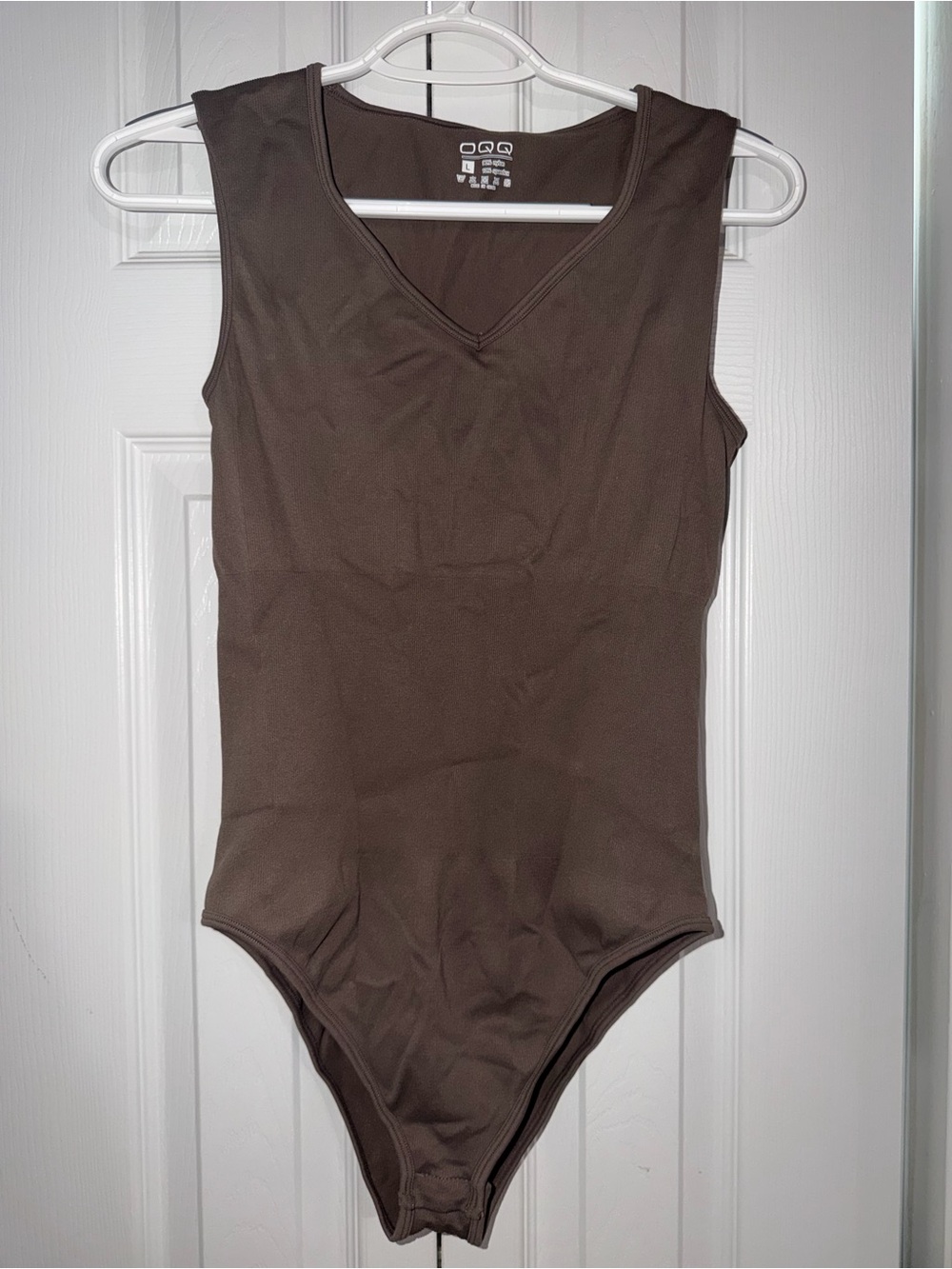 Sleeveless V-Neck Brown Women's Bodysuit